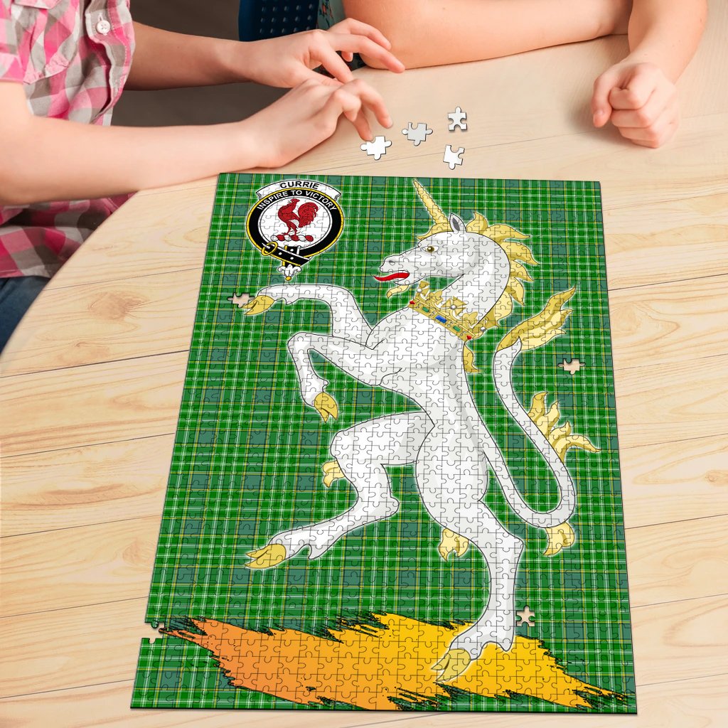 Currie Tartan Crest Unicorn Scotland Jigsaw Puzzles