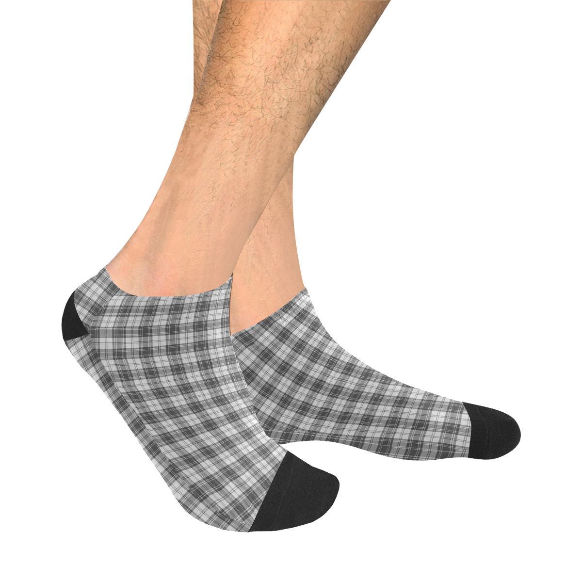 Douglas Grey Modern Tartan Ankle Socks