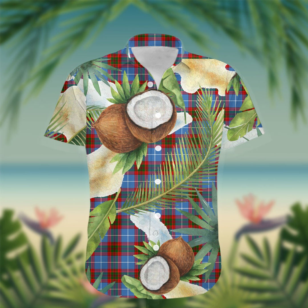Dalmahoy Tartan Hawaiian Shirt Hibiscus, Coconut, Parrot, Pineapple - Tropical Garden Shirt