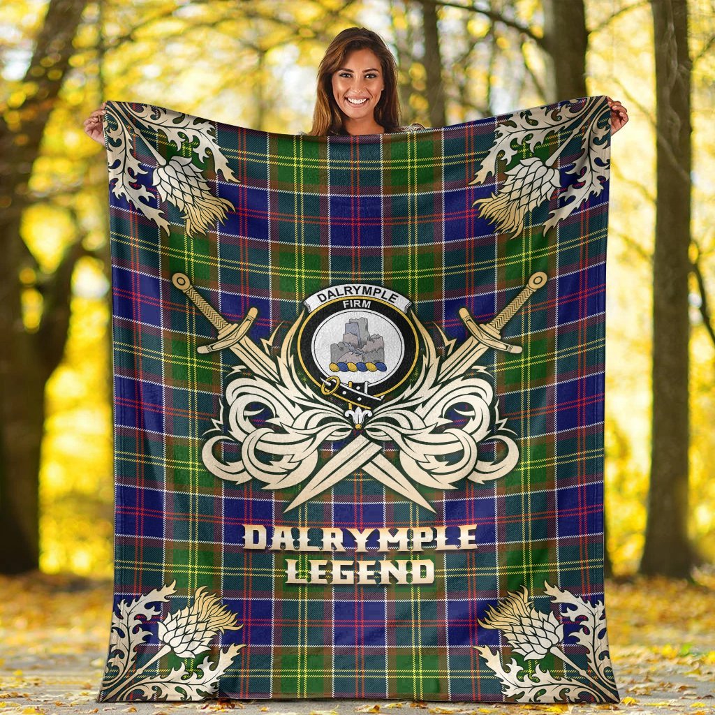 Dalrymple Tartan Gold Courage Symbol Blanket