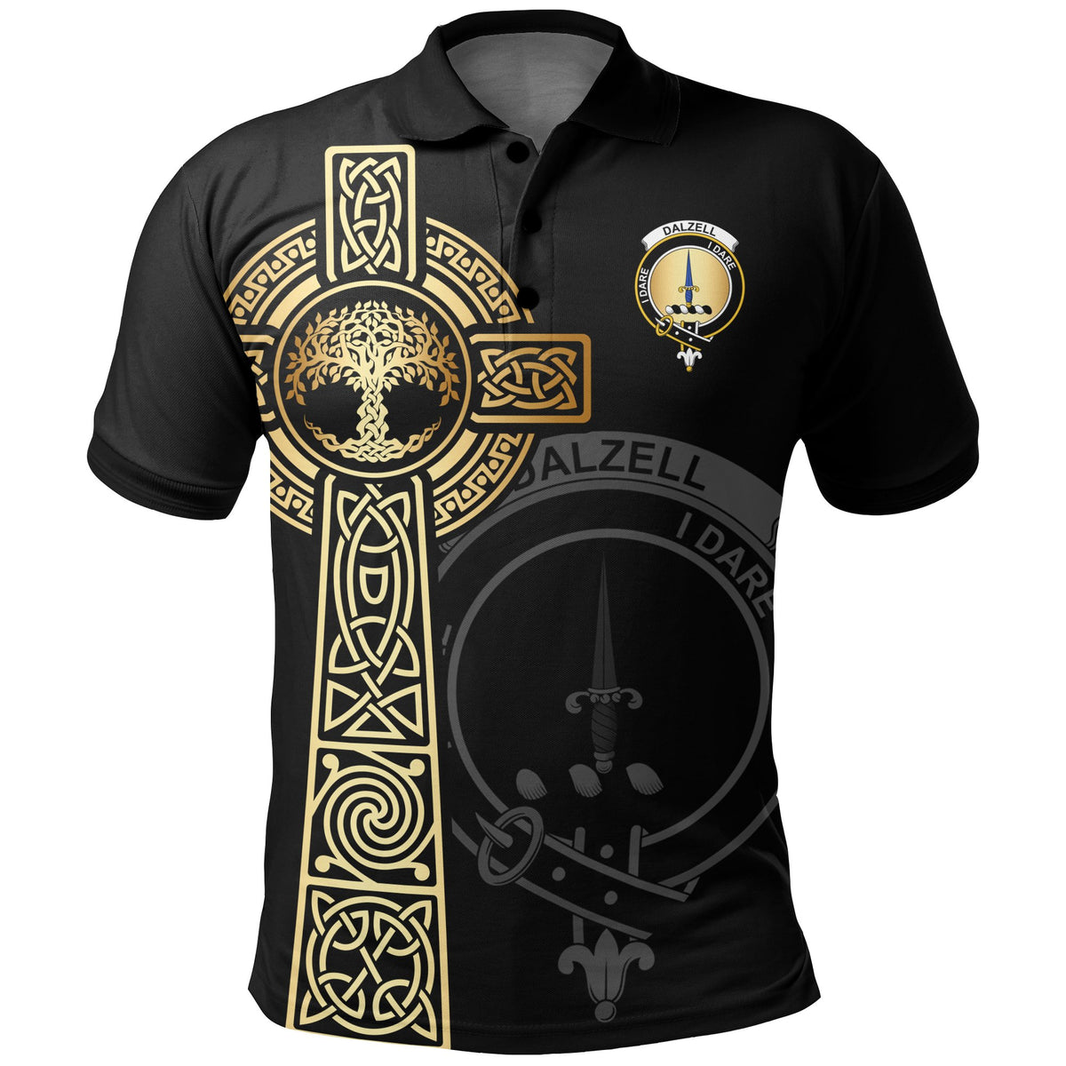 Dalzell Clan Unisex Polo Shirt - Celtic Tree Of Life