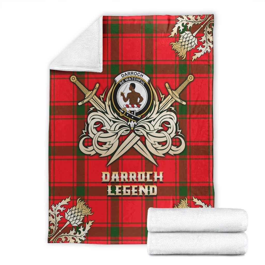 Darroch Tartan Gold Courage Symbol Blanket