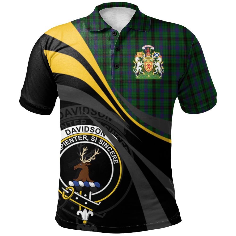 Davidson Tartan Polo Shirt - Royal Coat Of Arms Style