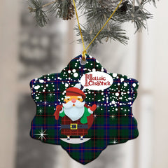 Davidson Modern Tartan Christmas Ceramic Ornament - Santa Style