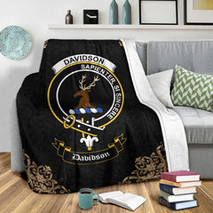 Davidson Crest Tartan Premium Blanket Black