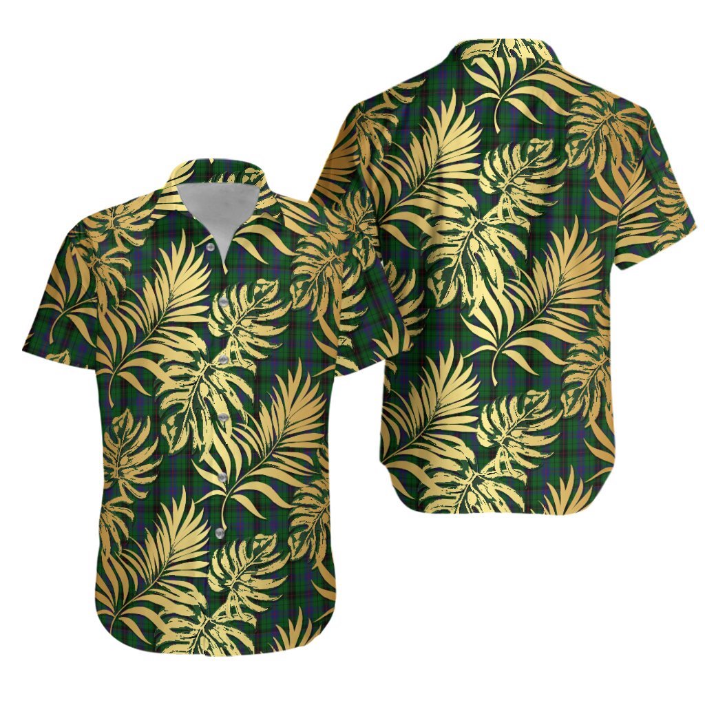 Davidson Tartan Vintage Leaves Hawaiian Shirt