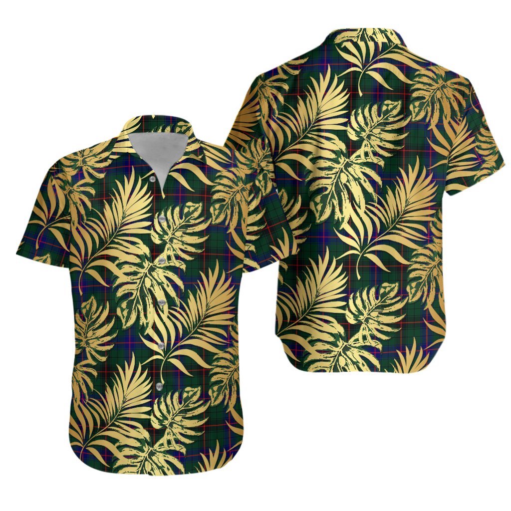 Davidson Modern Tartan Vintage Leaves Hawaiian Shirt