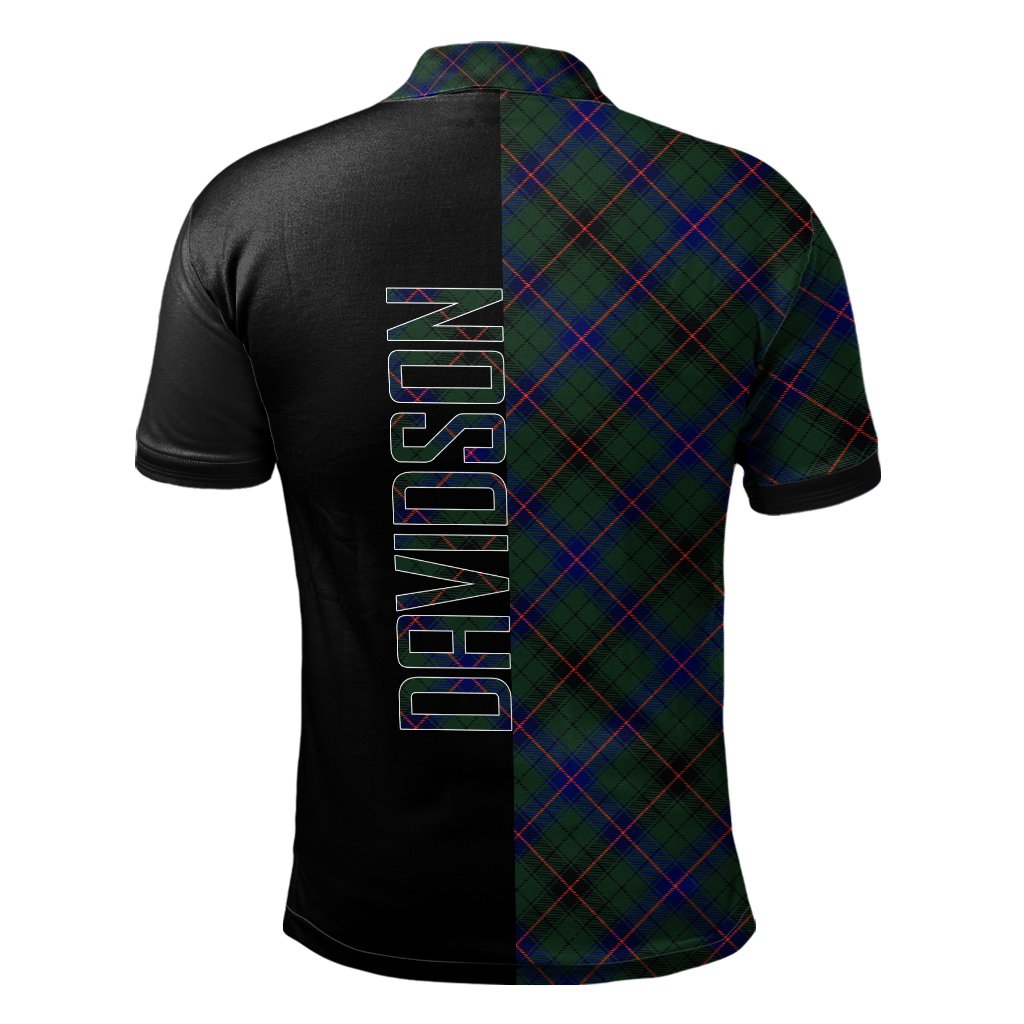 Davidson Modern Tartan Polo Shirt Half of Me - Cross Style