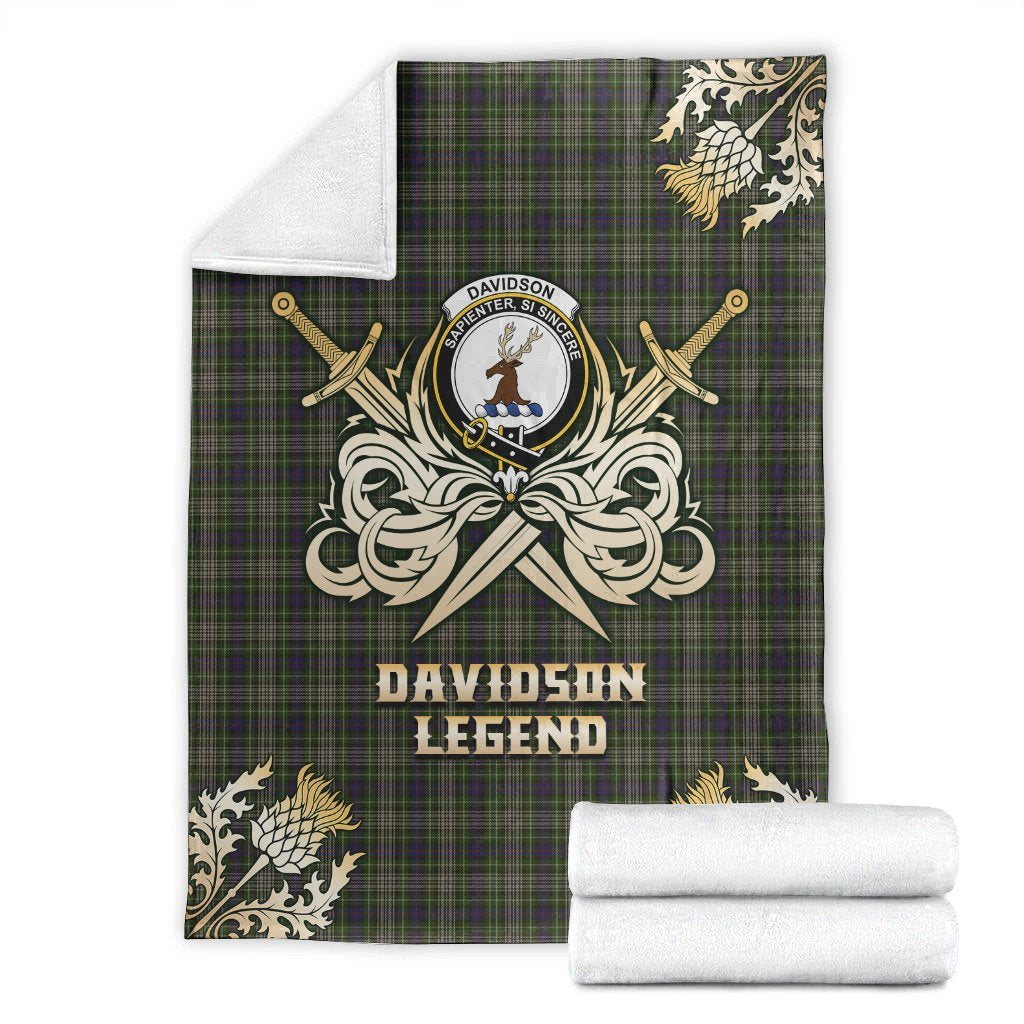 Davidson Tulloch Dress Tartan Gold Courage Symbol Blanket