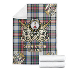 Dennistoun Tartan Gold Courage Symbol Blanket