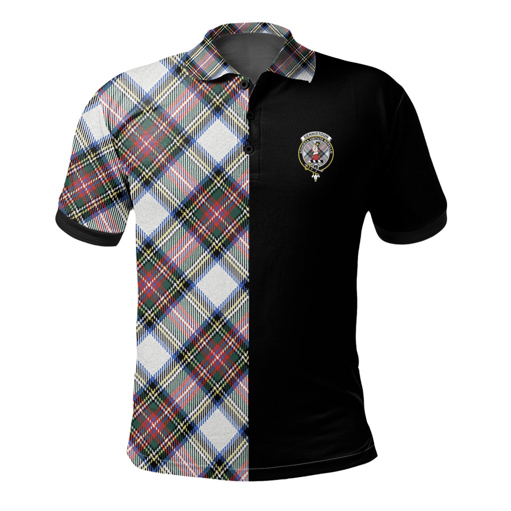 Dennistoun Tartan Polo Shirt Half of Me - Cross Style