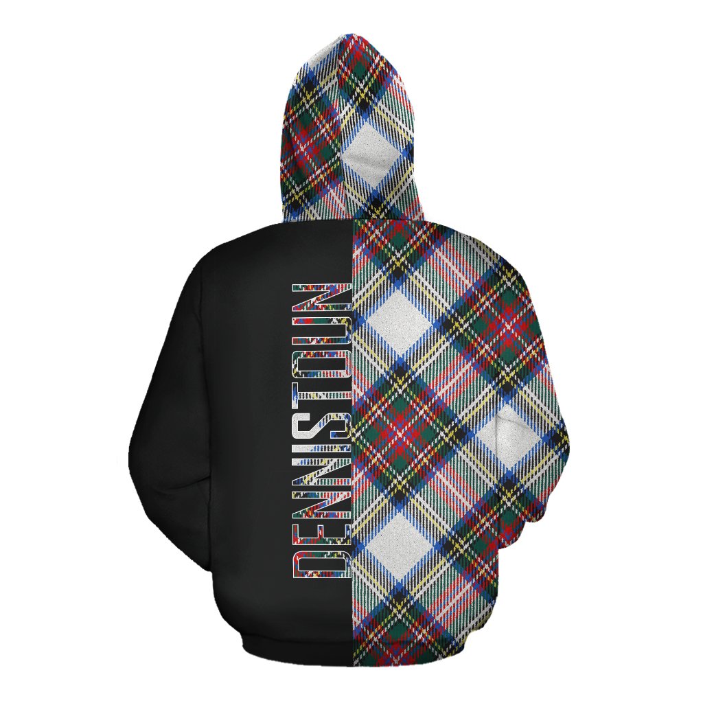 Dennistoun Tartan Hoodie Half of Me - Cross Style