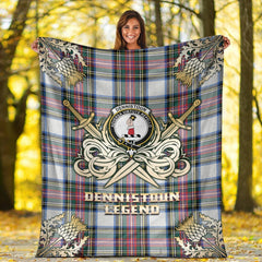 Dennistoun Tartan Gold Courage Symbol Blanket