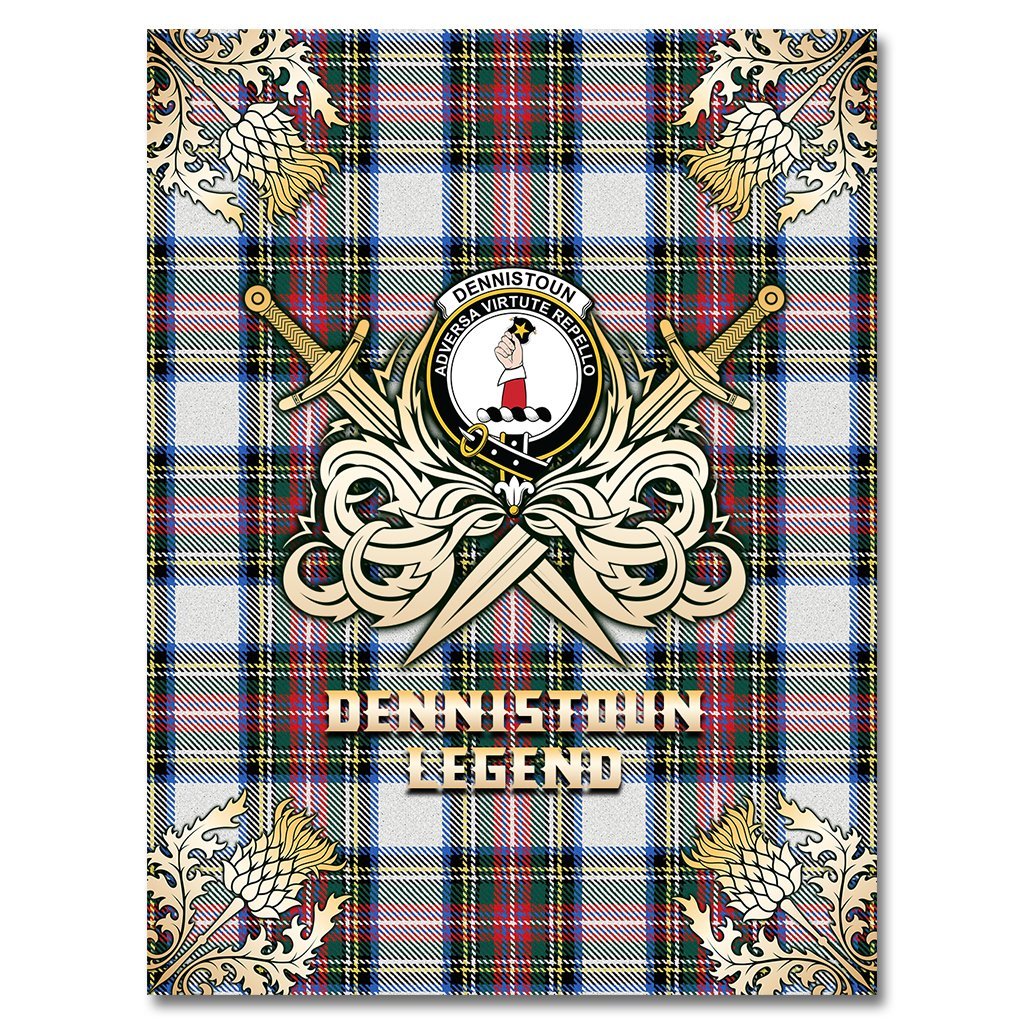 Dennistoun Tartan Gold Courage Symbol Blanket