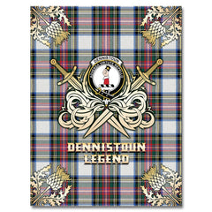 Dennistoun Tartan Gold Courage Symbol Blanket