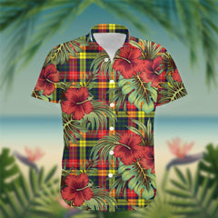 Dewar Tartan Hawaiian Shirt Hibiscus, Coconut, Parrot, Pineapple - Tropical Garden Shirt