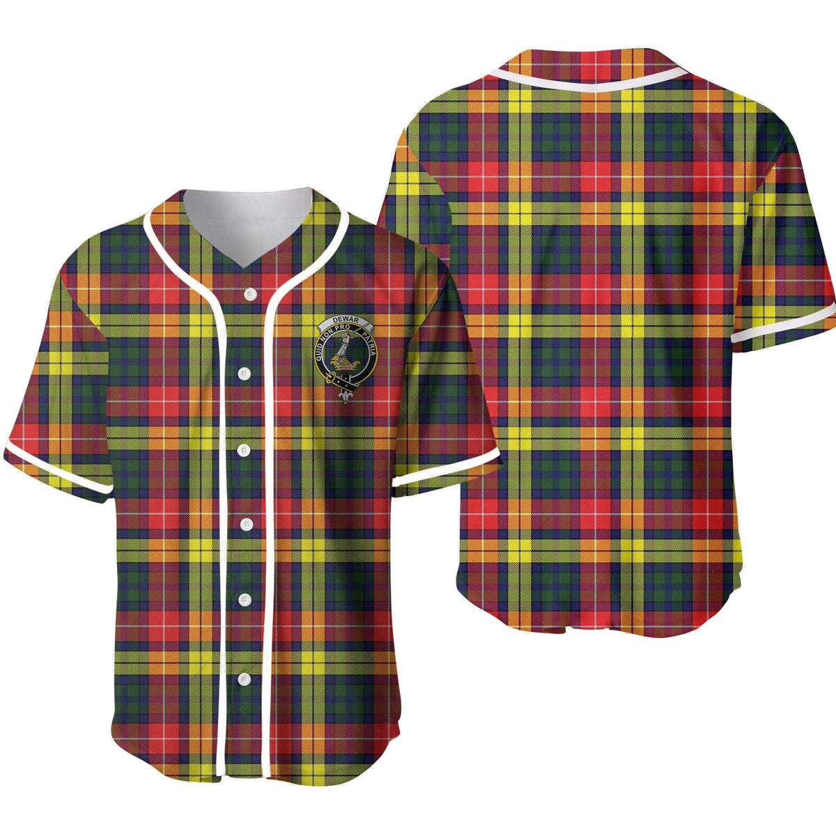 Dewar Tartan Unisex Baseball Jersey