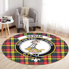 Dewar Tartan Crest Round Rug