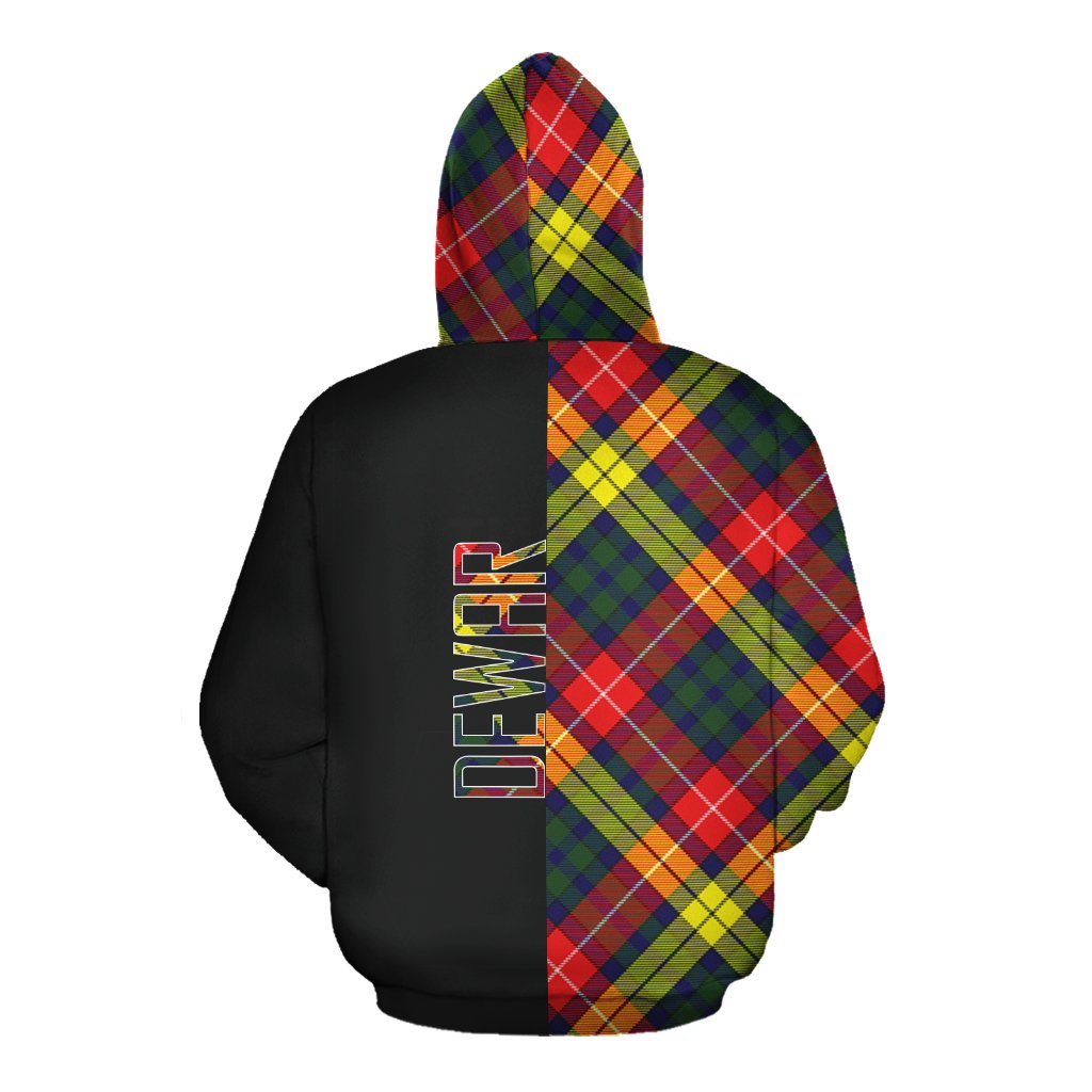 Dewar Tartan Hoodie Half of Me - Cross Style