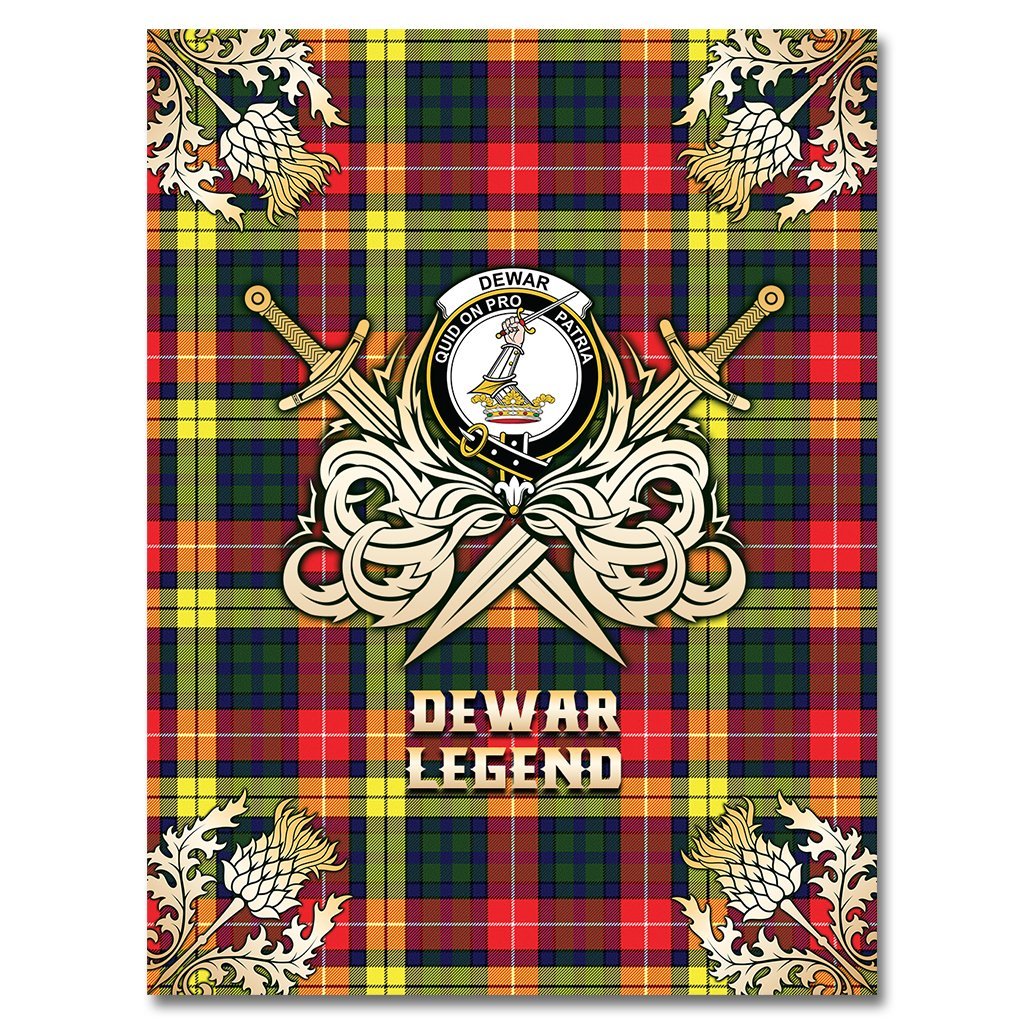 Dewar Tartan Gold Courage Symbol Blanket