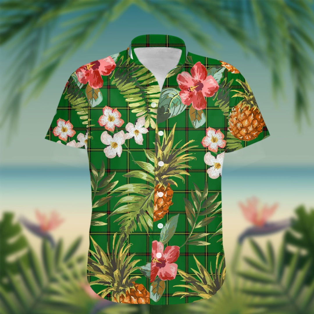 Don Tartan Hawaiian Shirt Hibiscus, Coconut, Parrot, Pineapple - Tropical Garden Shirt