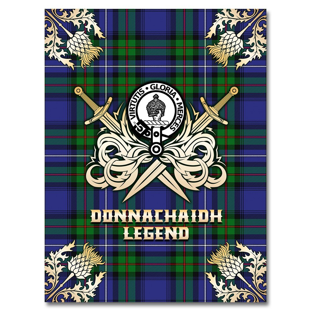 Donnachaidh Tartan Gold Courage Symbol Blanket