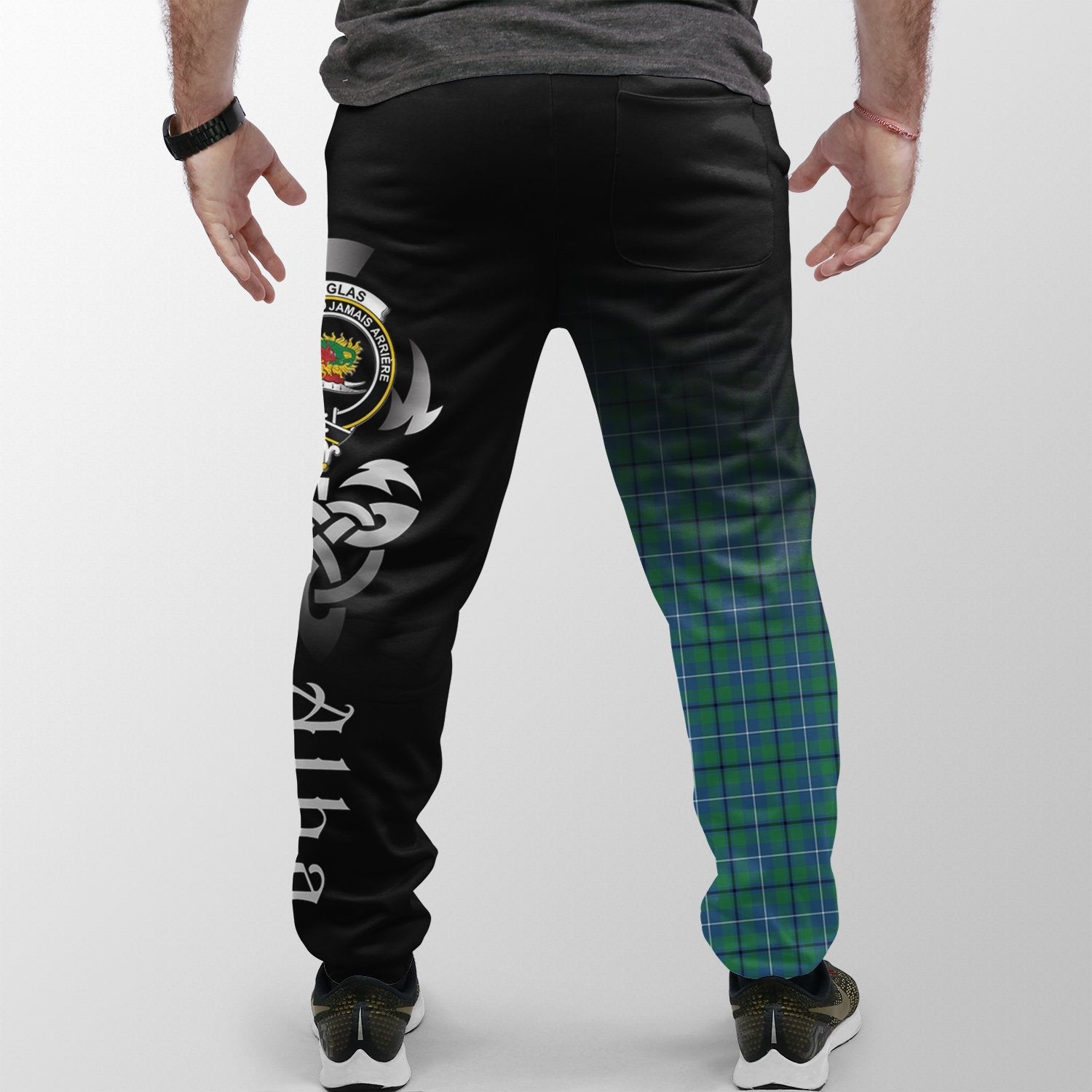 Douglas Ancient Tartan Crest Jogger Sweatpants - Alba Celtic Style