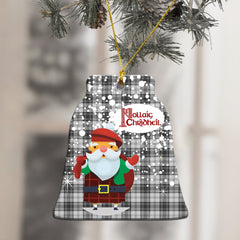 Douglas Grey Modern Tartan Christmas Ceramic Ornament - Santa Style