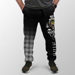 Douglas Grey Modern Tartan Crest Jogger Sweatpants - Alba Celtic Style