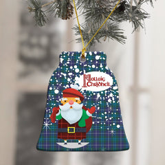 Douglas Modern Tartan Christmas Ceramic Ornament - Santa Style