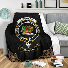 Douglas Crest Tartan Premium Blanket Black