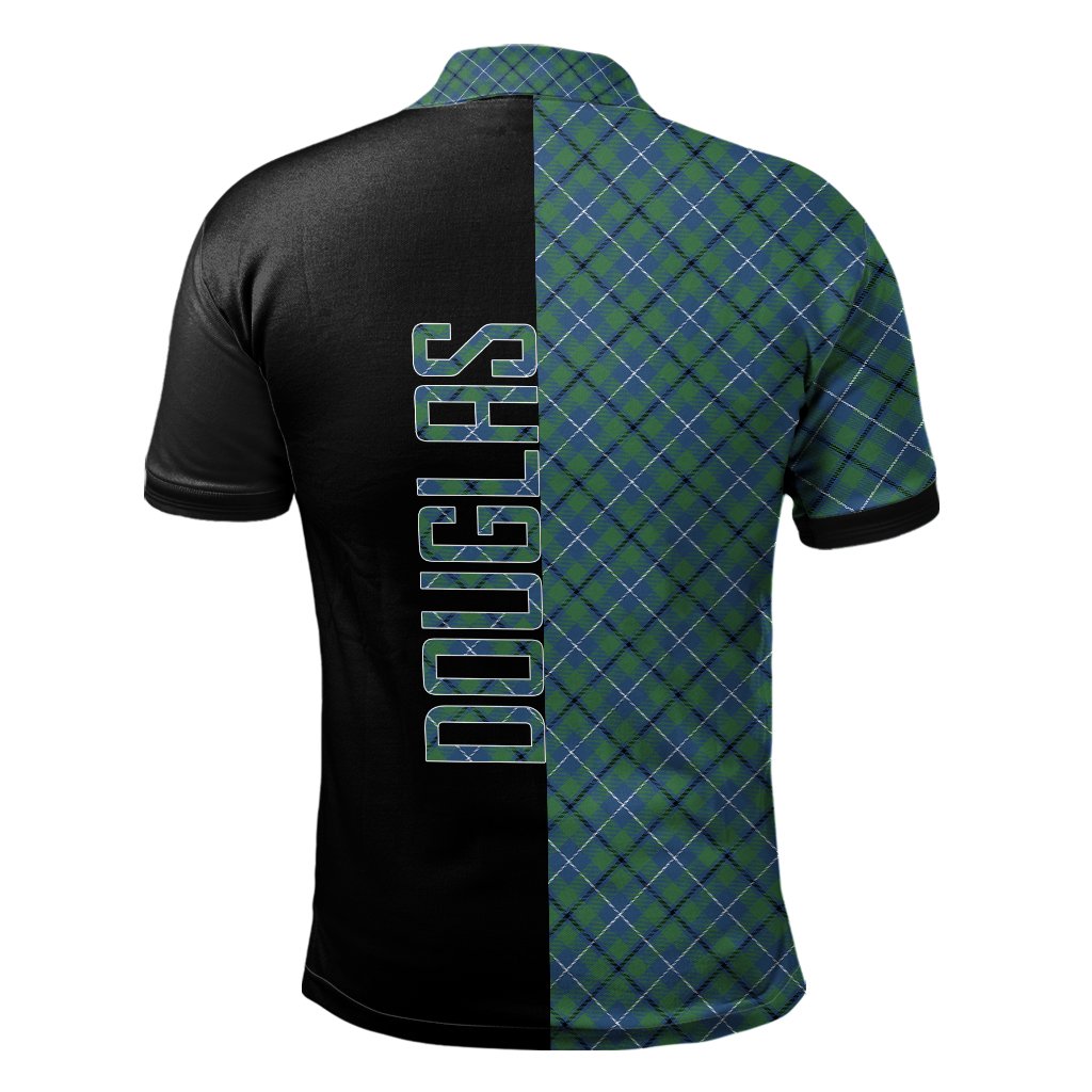 Douglas Ancient Tartan Polo Shirt Half of Me - Cross Style