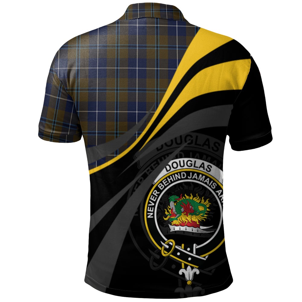 Douglas Brown Tartan Polo Shirt - Royal Coat Of Arms Style