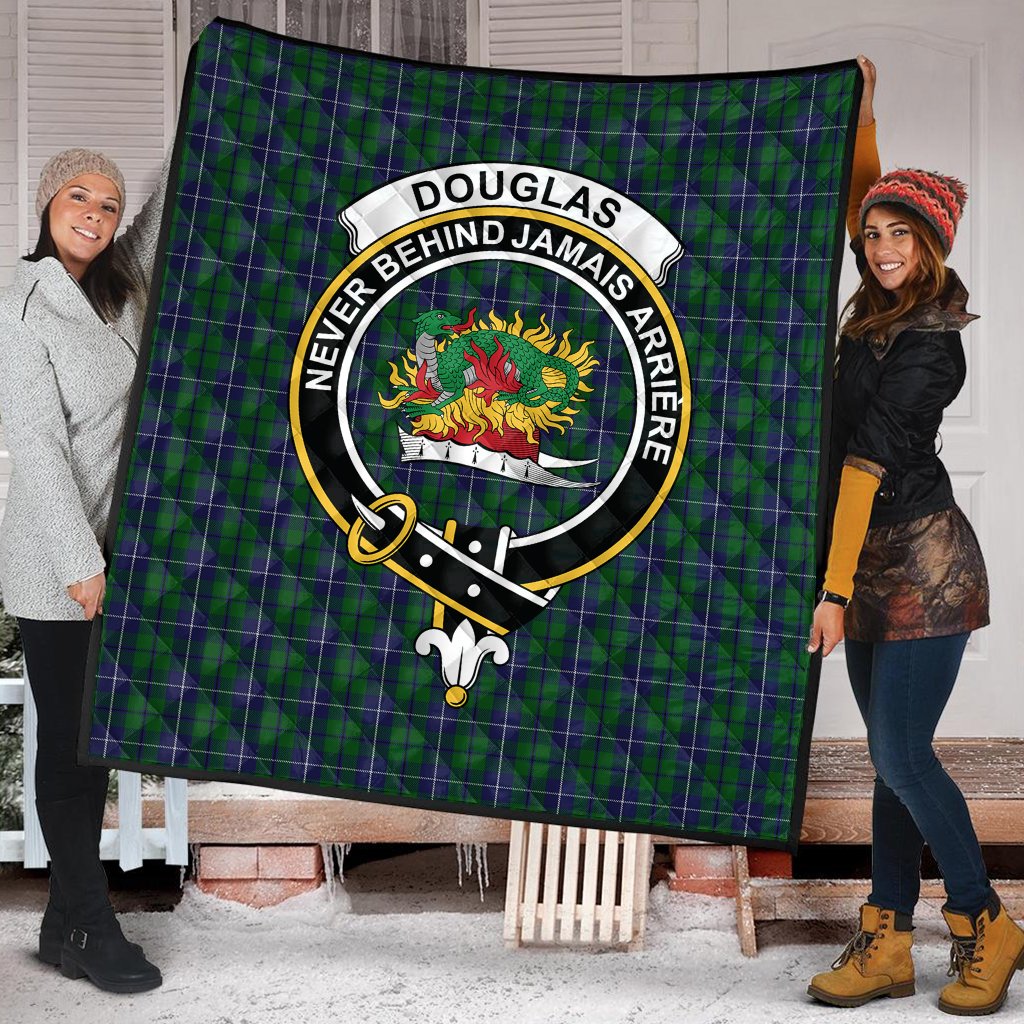 Douglas Green Tartan Crest Quilt