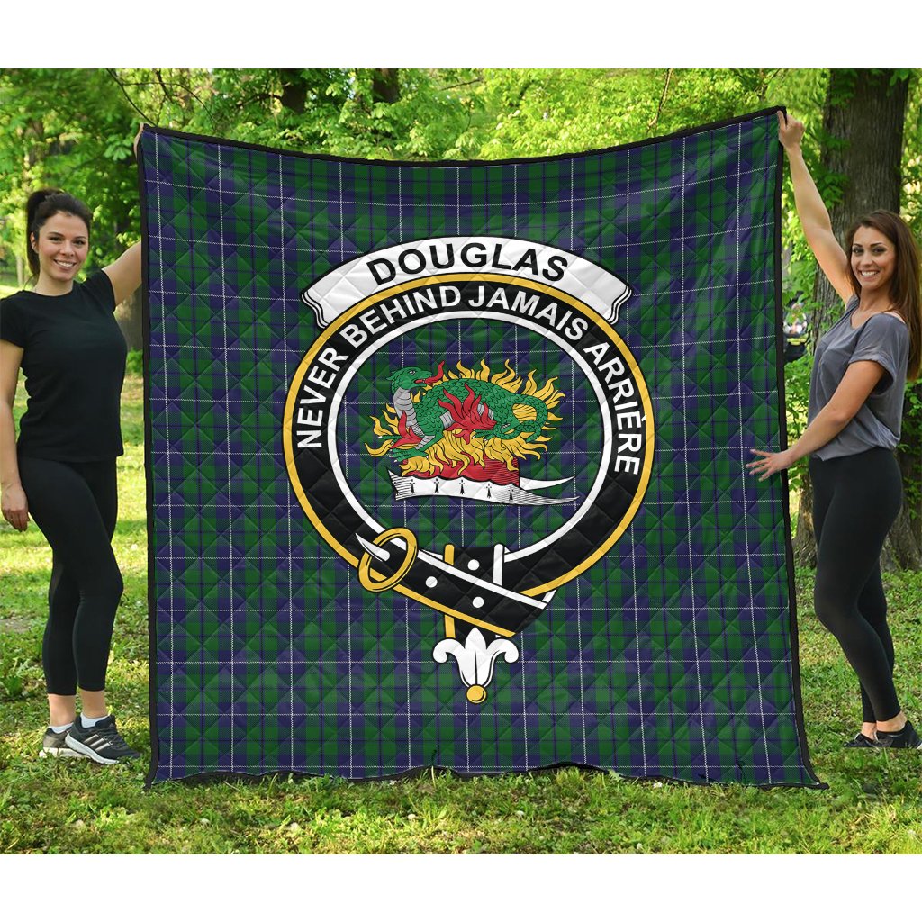 Douglas Green Tartan Crest Quilt