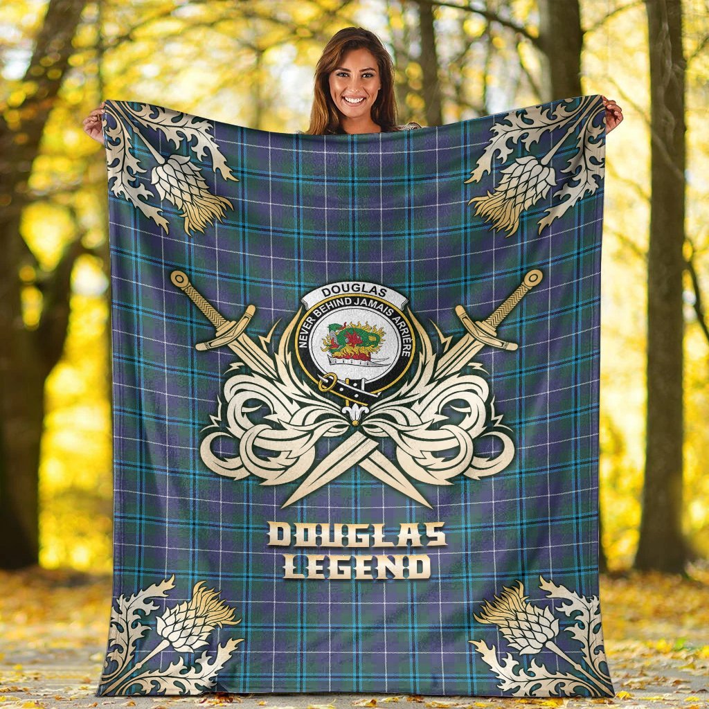 Douglas Modern Tartan Gold Courage Symbol Blanket