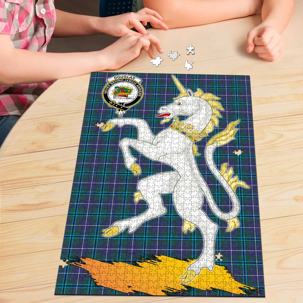 Douglas Modern Tartan Crest Unicorn Scotland Jigsaw Puzzles