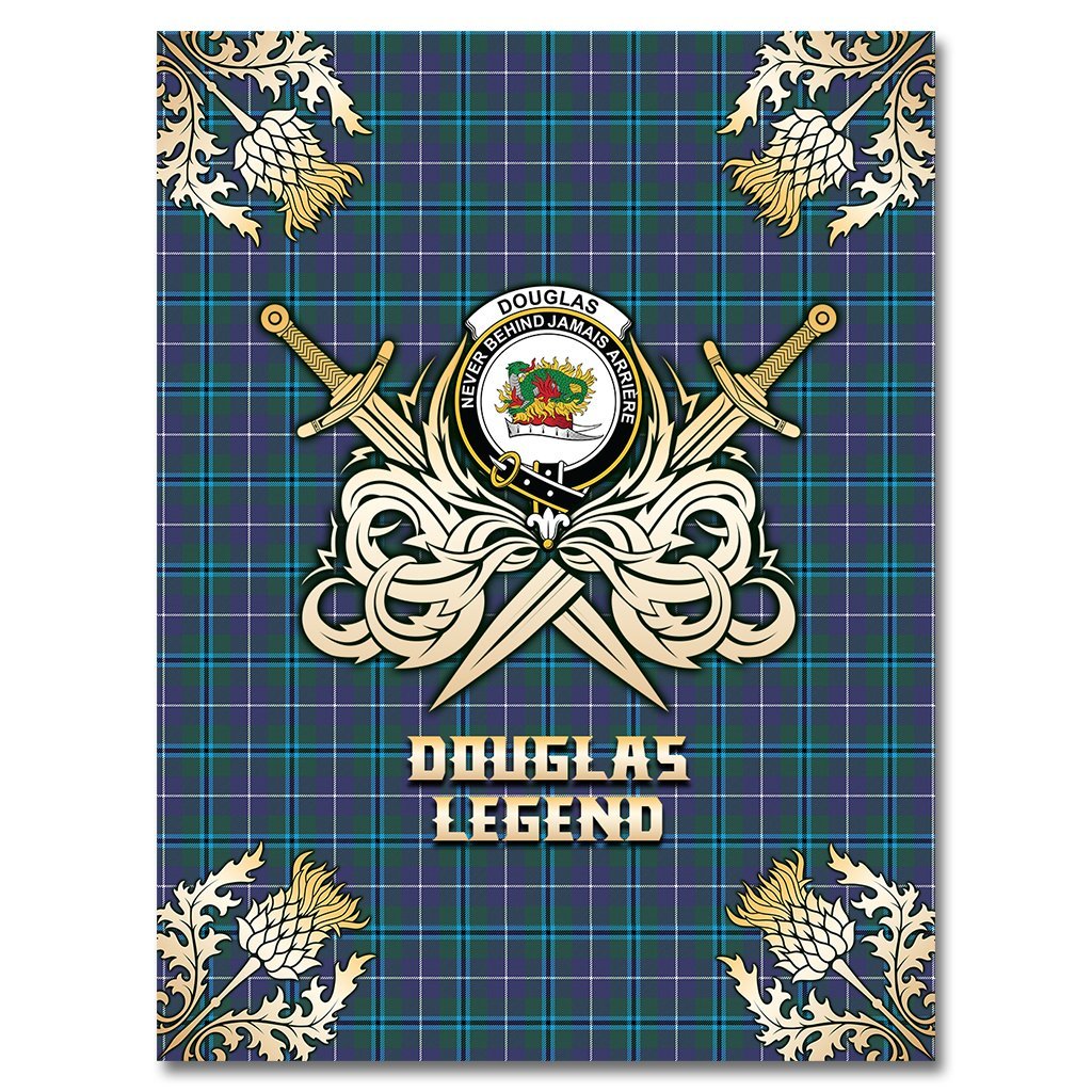 Douglas Modern Tartan Gold Courage Symbol Blanket