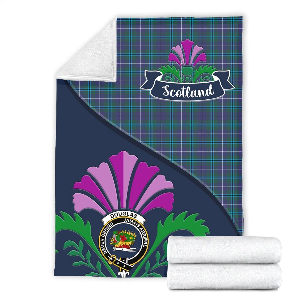 Douglas Tartan Crest Premium Blanket - Thistle Style