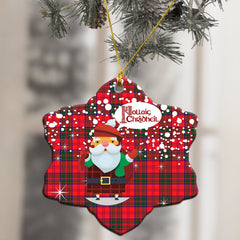 Drummond Modern Tartan Christmas Ceramic Ornament - Santa Style