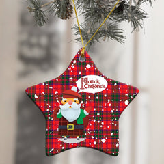 Drummond Modern Tartan Christmas Ceramic Ornament - Santa Style