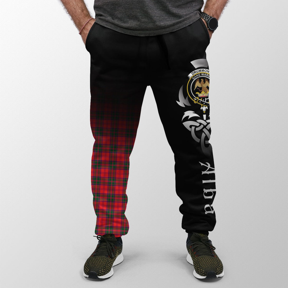 Drummond Modern Tartan Crest Jogger Sweatpants - Alba Celtic Style