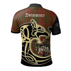 Drummond Tartan Polo Shirt Viking Wolf