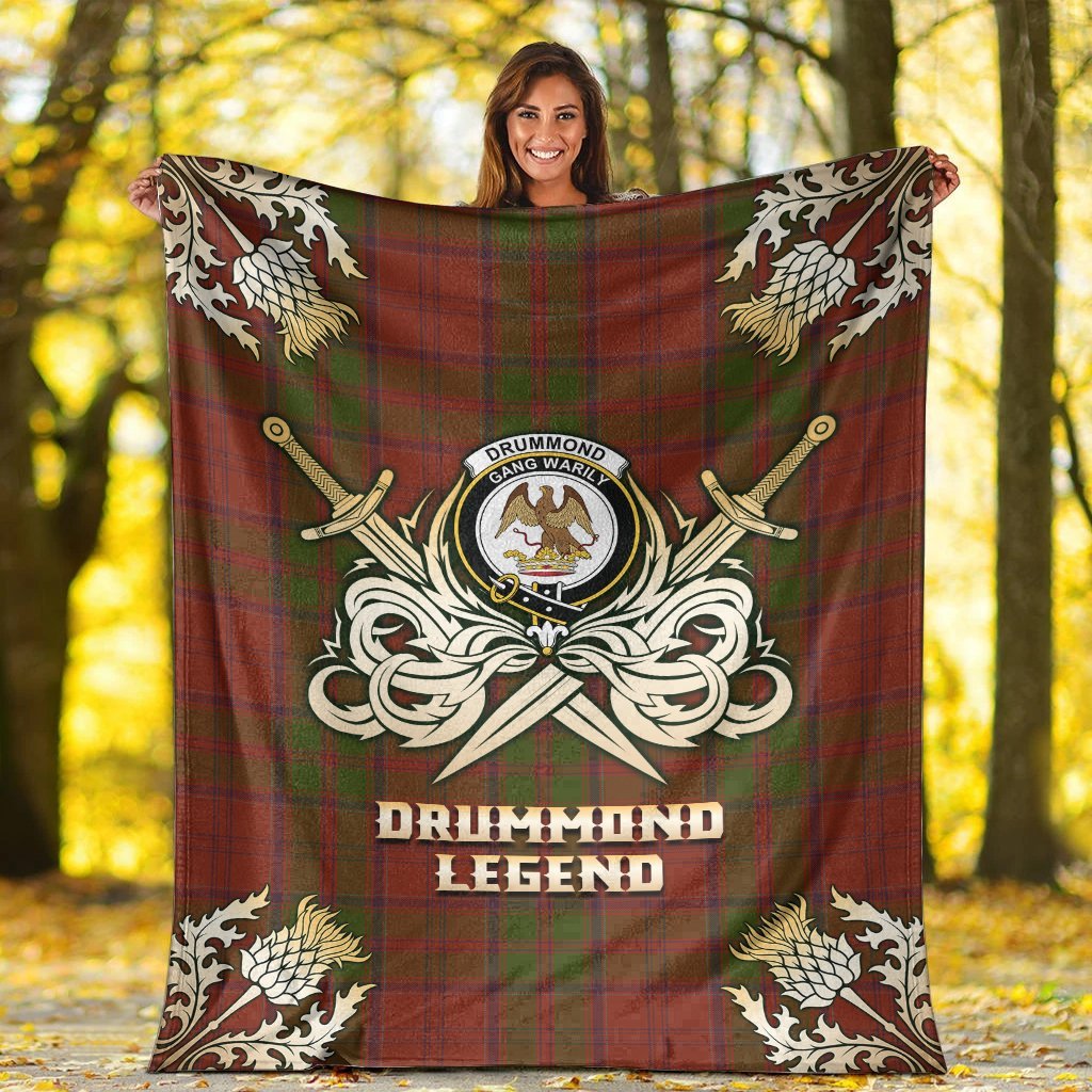 Drummond Tartan Gold Courage Symbol Blanket