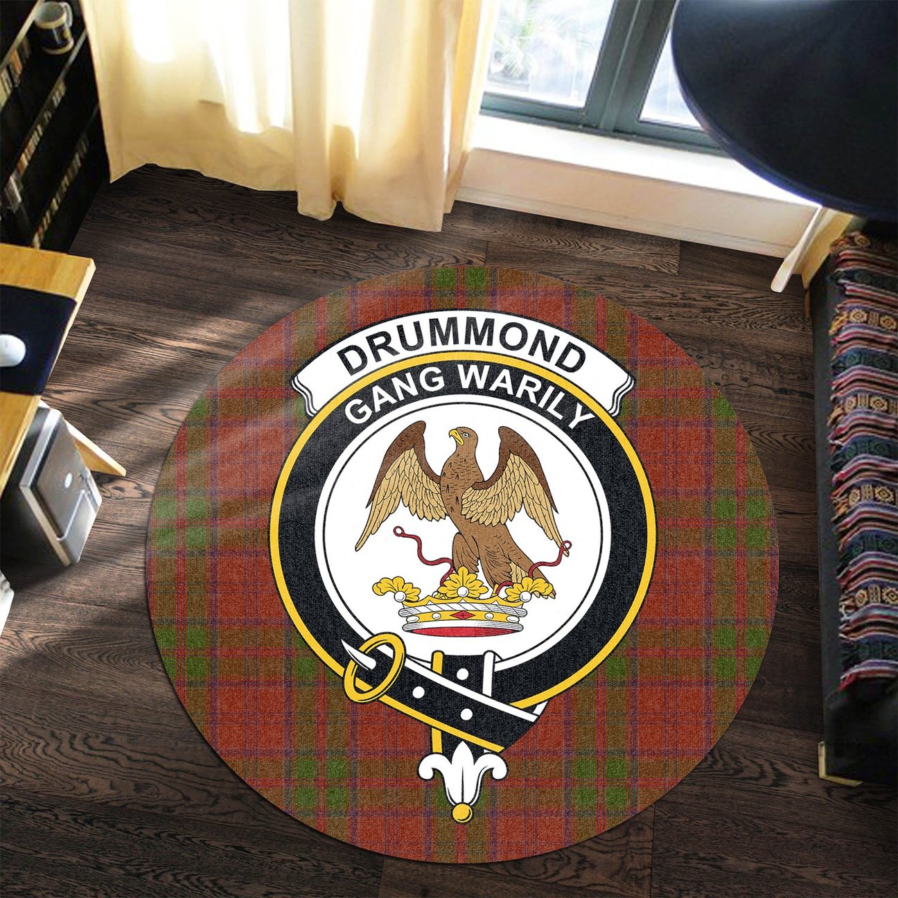 Drummond Tartan Crest Round Rug