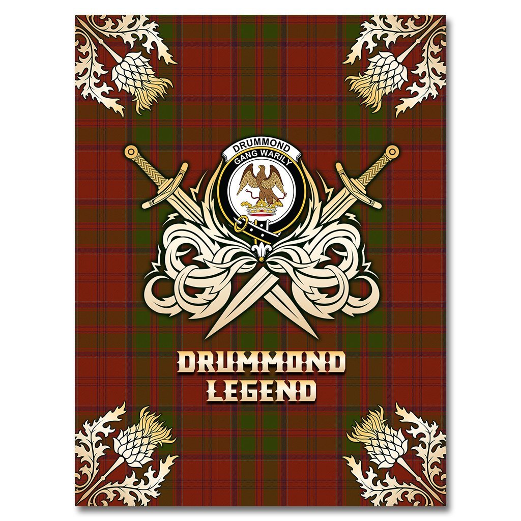 Drummond Tartan Gold Courage Symbol Blanket