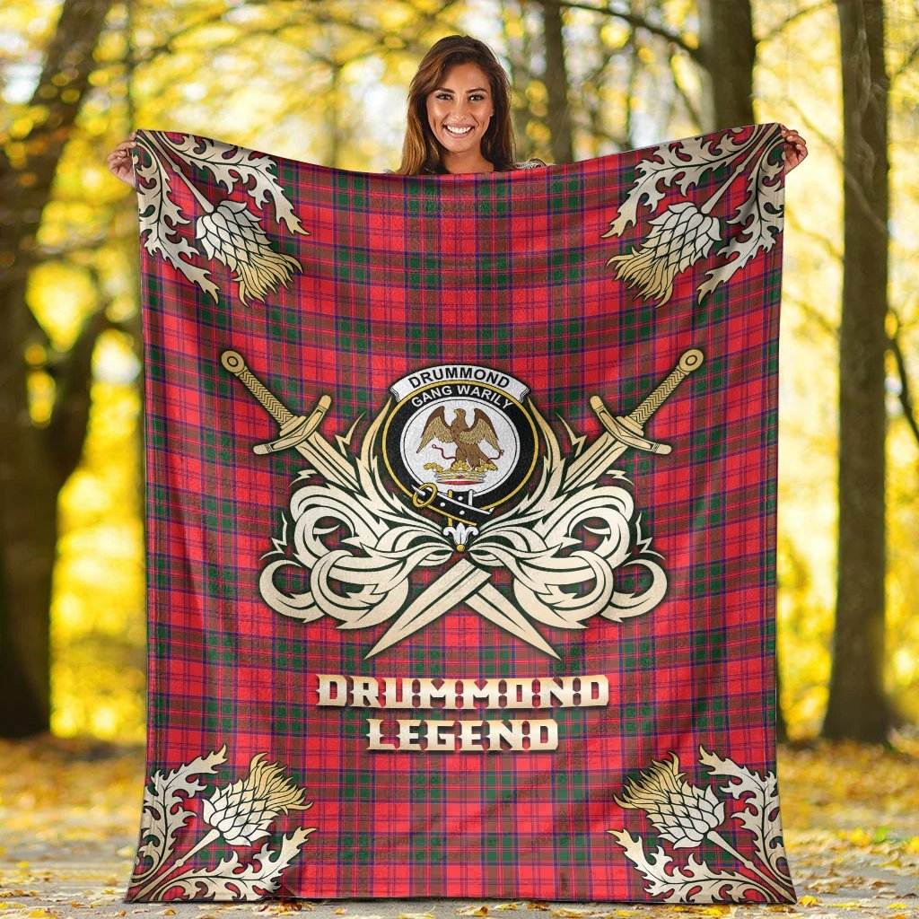 Drummond Modern Tartan Gold Courage Symbol Blanket