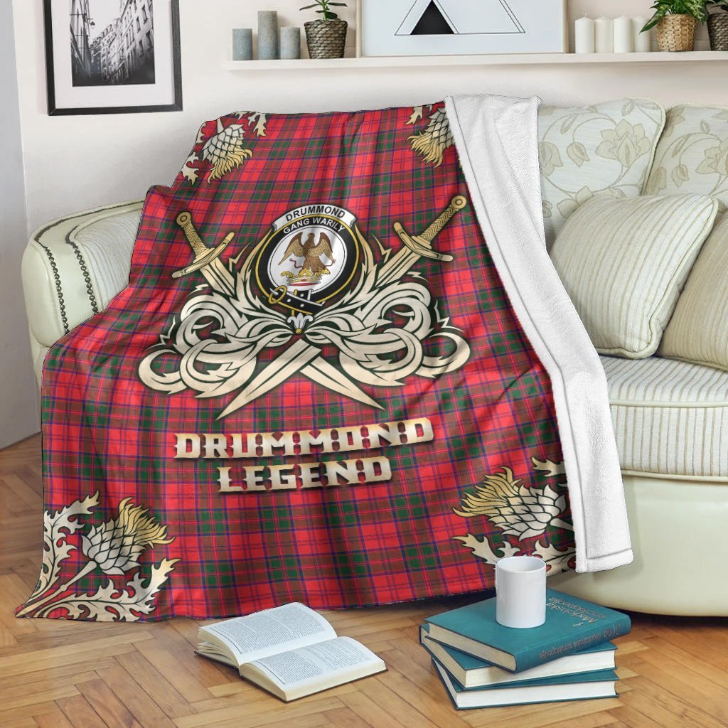 Drummond Modern Tartan Gold Courage Symbol Blanket