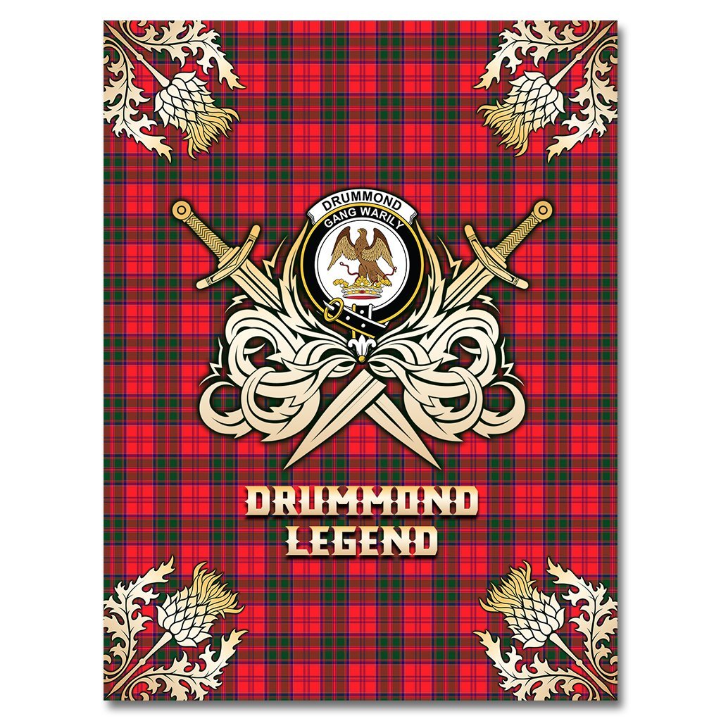 Drummond Modern Tartan Gold Courage Symbol Blanket