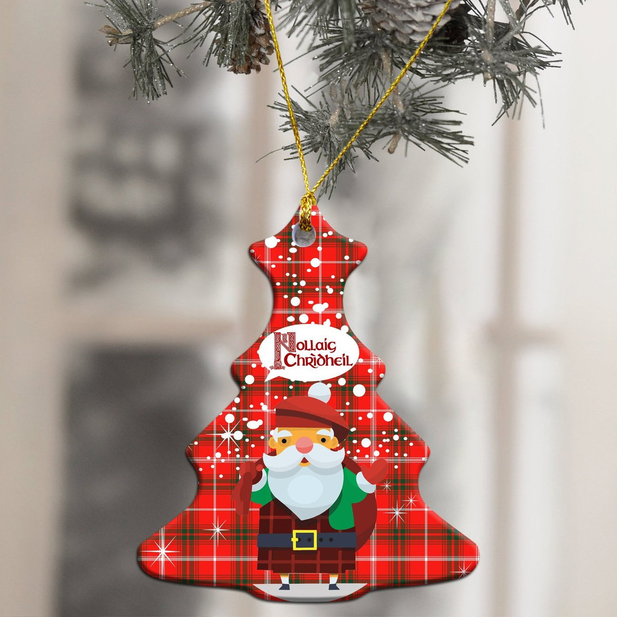 Duke of Rothesay Modern Tartan Christmas Ceramic Ornament - Santa Style